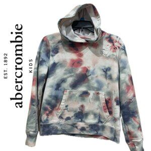 Abercrombie Filtch KIDS TIE DYE HOODIE SWEATSHIRT SZ 13/14 RED WHITE BlUE ICONIC